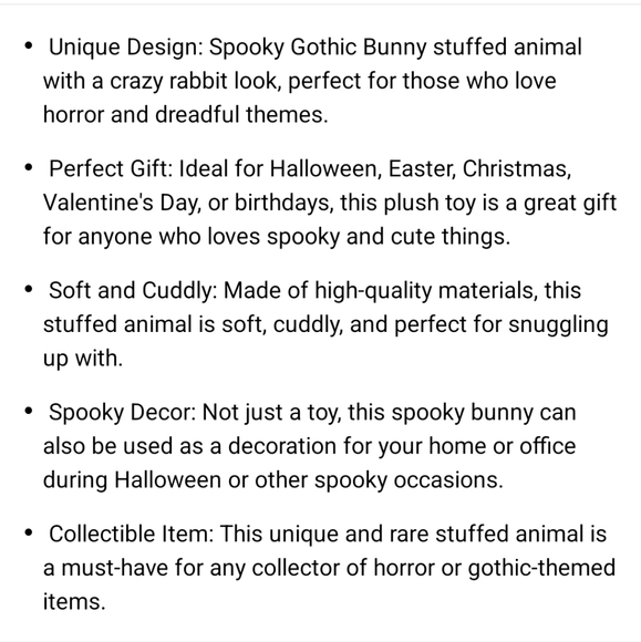 🆕️Plushy Punk Love Bunny Patches Collectable Black & White - Picture 3 of 3